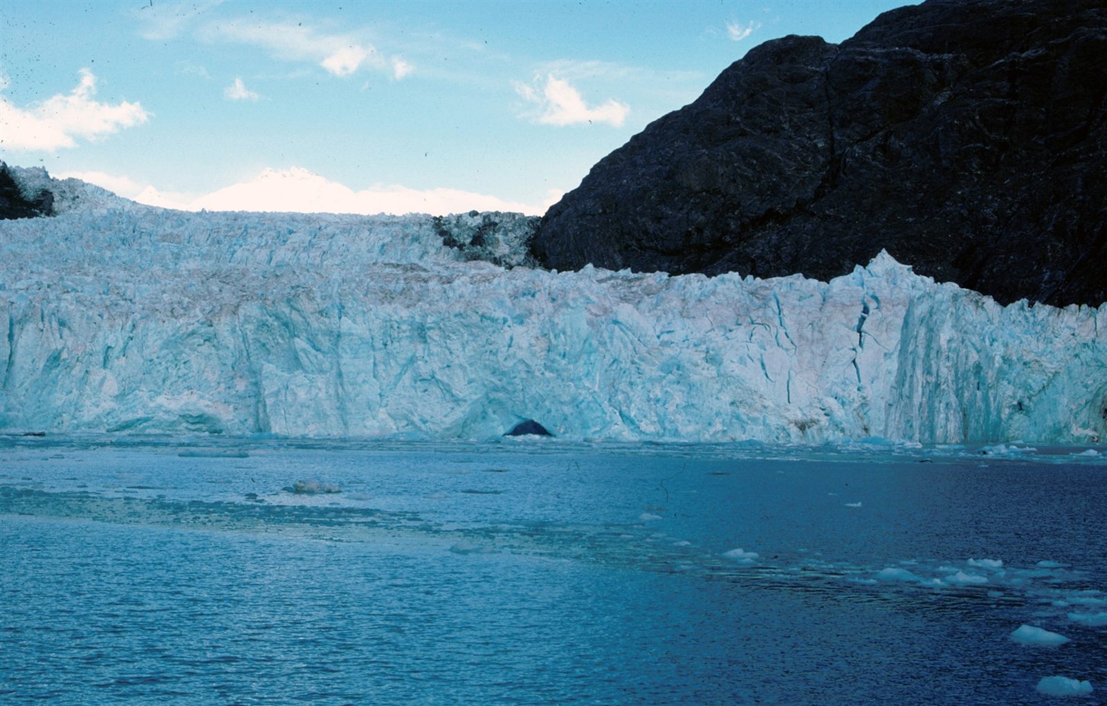 Muir Inlet and the tidewater terminus of Muir Glacier in Glacier Bay, Alaska.