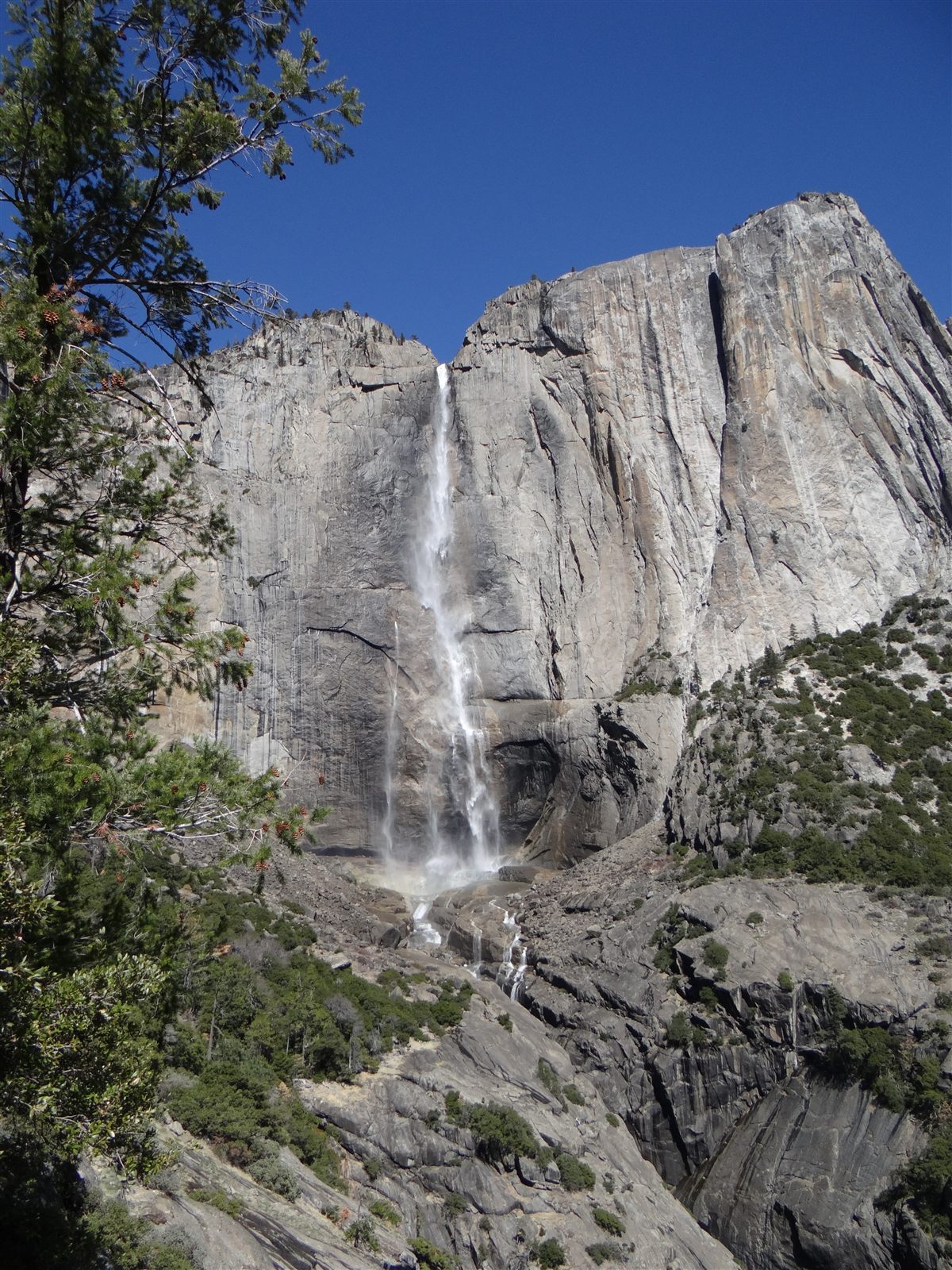 Upper Yosemite Falls viewed from the Yosemite Falls Trail.